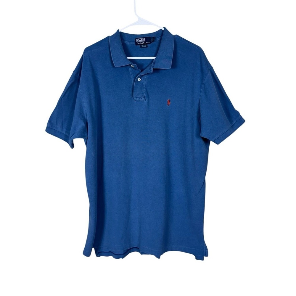 Vintage Polo Ralph Lauren Polo Shirt XXL Preppy Logo Pony Golf Tennis Prep Blue - Picture 2 of 6